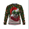Boxer Puppy Cute Christmas In Green And Red Sweatshirt