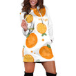 Orange Drawing And Text In White Hoodie Dress 3D