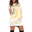 Cute Banana And Milk Cartoon Drawing In Yellow And White Hoodie Dress 3D