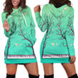 Tree With Flowers Growing From Piano Keyboard In Green Hoodie Dress 3D