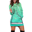 Tree With Flowers Growing From Piano Keyboard In Green Hoodie Dress 3D