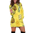 Pineapple Drawing Pattern In Yellow Hoodie Dress 3D