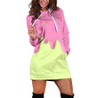 Pink Ice Cream Colorful Dripping Illustration In Green Hoodie Dress 3D