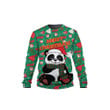 Panda Merry Christmas Pattern In Green Sweatshirt