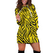 Yellow And Black Tiger Skin Animal Skin Pattern Hoodie Dress 3D