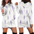 Seamless Purple Lavender Flowers Pattern In Light Purple Hoodie Dress 3D