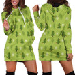 Christmas Tree And Snowflake Pattern In Green Hoodie Dress 3D