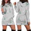 Chirstmas Tree And Light Pattern In Gray Hoodie Dress 3D