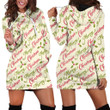 Merry Christmas Sentence In Green And Red Hoodie Dress 3D