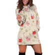 Christmas Pattern In Beige And Red Hoodie Dress 3D