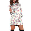 Paisley Floral Pattern In White Hoodie Dress 3D