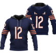 Chicago Bears Allen Robinson #12 Great Player NFL American Football Team Legacy Vintage Navy 3D Designed Allover Gift For Bears Fans Hoodie