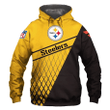 Pittsburgh Steelers Zip Hoodie 3D With Hooded Long Sleeve