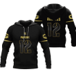 Green Bay Packers Aaron Rodgers #12 NFL Team Logo Black Golden Edition Vapor Limited Jersey Style Gift For Packers Fans Hoodie