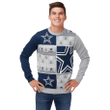 Dallas Cowboys NFL Mens Busy Block Snowfall Sweater
