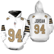 New Orleans Saints Cameron Jordan #94 NFL American Football Team Logo Color Rush Custom 3D Designed Allover Gift For Saints Fans Hoodie