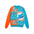 Miami Dolphins NFL Mens Busy Block Snowfall Sweater