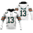 Miami Dolphins Dan Marino #13 NFL American Football White 2019 Alternate Game 3D Designed Allover Custom Gift For Dolphins Fans Hoodie