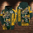 NFL Green Bay Packers Team 3D Custom Hoodies Men and Women 3D Full Printing Hoodie Shirt Green Bay Packers 3D Full Printing Shirt All Star Packers Team Design