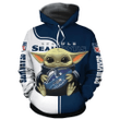 NFL Seattle Seahawks Yoda With Seahawks Ball 3d Hoodie All Over DS0-04805-AUH