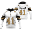New Orleans Saints Alvin Kamara #41 NFL American Football Team Logo Color Rush Custom 3D Designed Allover Gift For Saints Fans Hoodie
