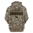 Arizona Cardinals Hoodie Camo Printed 3D Pullover Zip Up Hoodies