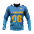 Los Angeles Chargers Logo Sport Ombre Print 3D Hoodie