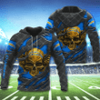 3D Skull Los Angeles Chargers Hoodies Cheap