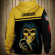 Los Angeles Chargers Hoodies 3D Skull Sweatshirt Pullover