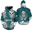 Philadelphia Eagles Hoodie Skull For Halloween Graphic - NFL