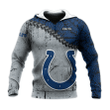 Indianapolis Colts Hoodie Grunge Polynesian Tattoo - NFL