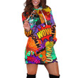Wow Umm Pattern Colorful Hoodie Dress 3D
