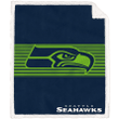 Seattle Seahawks  Center Stripe Sherpa Trim Blanket