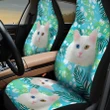 Tropical Turkish Angora Cat Cute Car Seat Cover