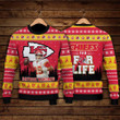 Patrick Mahomes Kansas City Chiefs Chiefs Fan For Life NFL Print Christmas Sweater