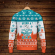 Jaylen Waddle Miami Dolphins Being A Dolphins Fan Is My D.N.A NFL Print Christmas Sweater