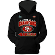 San Francisco 49ers Super Bowl 2023 Champions Print 2D Black Hoodie