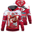 Travis Kelce Kansas City Chiefs Super Bowl Champions Print 3D Red White Hoodie