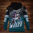 Jason Kelce Philadelphia Eagles NFL Super Bowl Champions Print 3D Black Green Hoodie