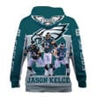 Jason Kelce Philadelphia Eagles NFL Super Bowl LVII Champions 2023 Print 3D Green Gray Hoodie
