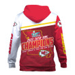 Travis Kelce Kansas City Chiefs Super Bowl LVII Champions Print Red White 3D Hoodie