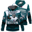 Philadelphia Eagles A. J. Brown Player Super Bowl LVII Champions 2023 Print 3D Hoodie