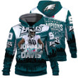 Philadelphia Eagles Jordan Davis Player Super Bowl LVII Champions 2023 Print 3D Hoodie