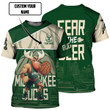 Milwaukee Bucks Personalized Name 3D T-Shirts Gift For Fan