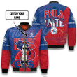 Franklin The Dog Philadelphia 76ers Pattern Personalized Name 3D Bomber Jacket Gift For Fan