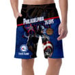 Captain America Philadelphia 76ers Custom Name Printed All Over Men's Shorts