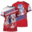 James Harden Philadelphia 76ers Personalized Name 3D T-Shirt Gift For Fan