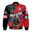 Snake Crown Philadelphia 76ers Pattern Personalized Name 3D Bomber Jacket Gift For Fan