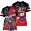 Mascot Philadelphia 76ers Personalized Name 3D T-Shirt Gift For Fan