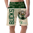 Milwaukee Bucks Mascot Green Pattern Custom Name Printed All Over Men's Shorts